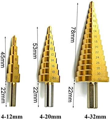 DIY чекор вежба метрички спирален жлеб во форма на мелење во форма на пагода во форма на дупки во форма на пагода со централен удар 4-12/20/32mm HSS челик конус вежба фиксен ?