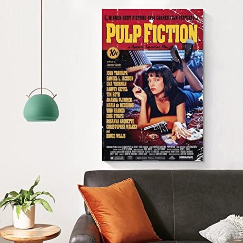 Постер за филмови за пулпа во фикција 1 спална соба за декор за спални простории за канцелариски декор за украси: 12x18inch