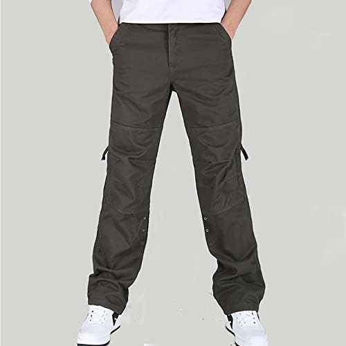 Карго панталони мажи, панталони камуфлажа панталони со комбинезони со мулти-пакувања- панталони за обука на IX9