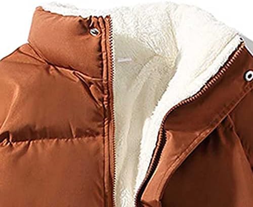 Јакни со памук за памук за мажи руно наредени со ватирана качулка, цврста пуферка јакна, трендовски обични загревани палта надвор