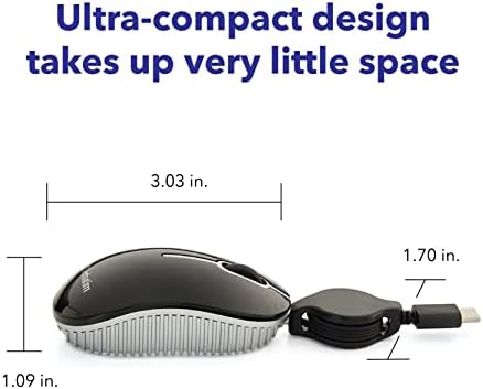 Дословно Жичен Оптички Компјутер Мини USB-C Глувчето-Приклучок &засилувач; Игра Кабел Патување Глувчето-Црна 70744