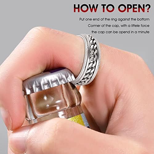 Scoramal 16pcs fidget прстени за вознемиреност од нерѓосувачки челик прстен за жени мажи против вознемиреност против анксиозност
