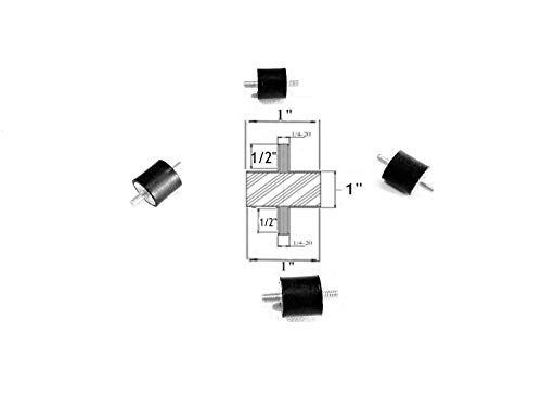 Многу 4 гумени вибрации изолатор/монтирање на изолација 1/4-20 x 1/2 долги столпчиња