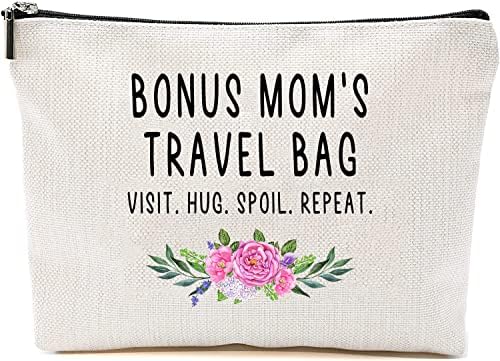HTDesigns Бонус Мајка Патување Торба - Бонус Мајка Подарок-Баба Шминка Торба - Роденден Подарок Бонус Мајка-Мајка Ден Подарок-Патување