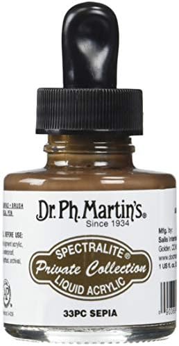 Д -р Д -р Мартин Спектралит приватна колекција течна акрилична шише со боја, 1,0 мл, сепија, 1 шише