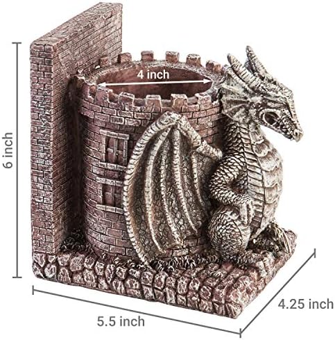 Мигифт Смола Декоративни Книги И Држачи За Моливи Со Дизајн На Замокот За Чување Змејови