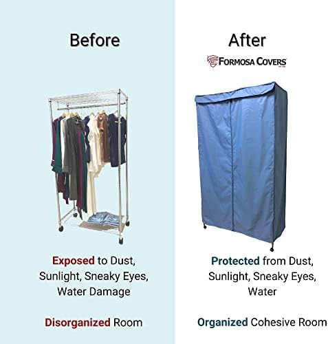 Формоза Покрива Пренослив Капак На Решетката За Тркалање Облека-Заштитете Ја Облеката Од Прашина Чувајте Ја Вашата Соба Да Изгледа