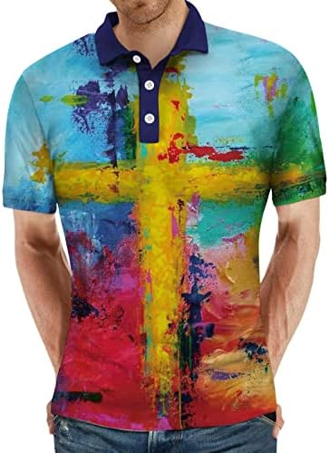 XXBR машки поло маици со кратки ракави улица Исус крст за голф врвови лето летово предно копче за тениска кошула