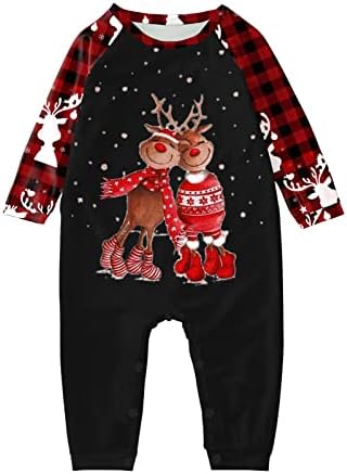 Diyago Божиќни семејни семејни пижами со кои се совпаѓаат комплети, маички со долг ракав и панталони поставени ноќни часови