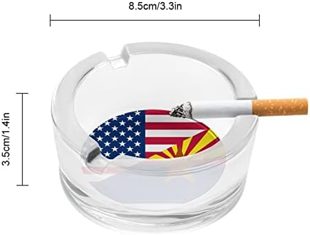 Знаме на САД и стакло од стакло од стакло во Аризона за цигари и цигари, држач за табела за табела за табела за декорација на