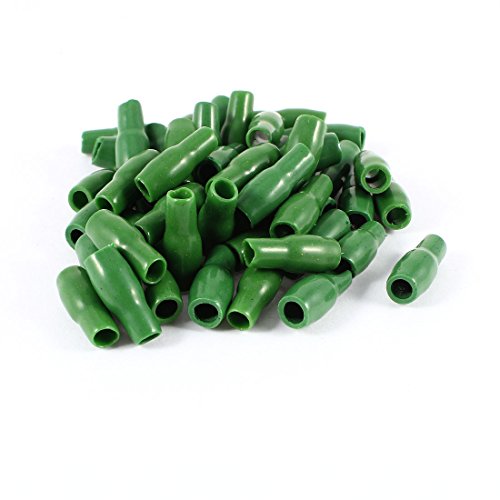 Uxcell PVC Crimp Termain End изолирани ракави V-3,5 50 парче, 4 mm, зелена