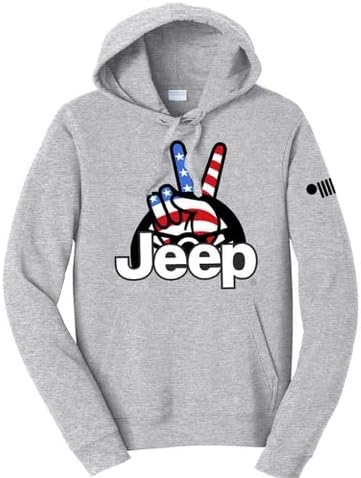Jeep Wave Hoodie Hooded Sweatshirt со предниот џеб од кенгур
