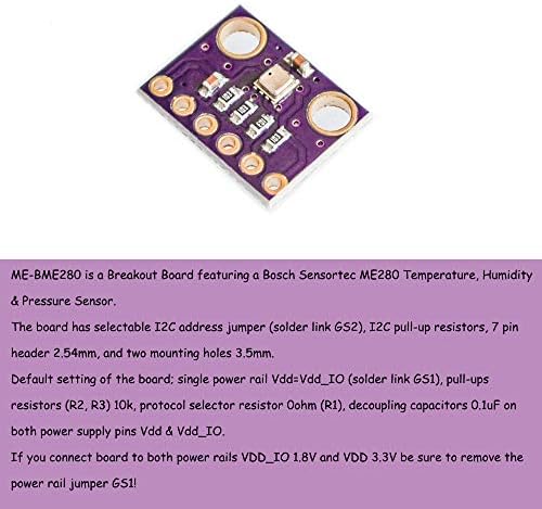 Комимарк 2 парчиња Влаганост на температурата на температурата на барометрискиот притисок BME280 Дигитален сензор модул за Arduino