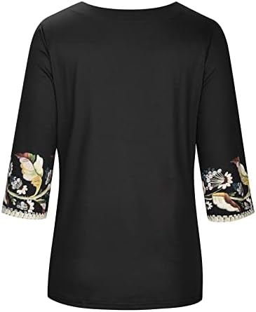 Маички со маици против жени, жени кои се обидени печатени V-Neck 1/2 ракав лабава маица летен блуза пулвер врвови