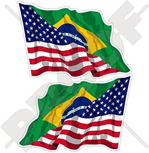 САД Соединетите држави на Америка и Бразил Американско-Бразилско летање 3 Винил браник налепници, Декларации x2
