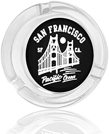 Сан Франциско Голден Гејт Мост Месечината стакло од стакло за цигари за цигари ветроупорен ѓубре може да печати фенси фиоки за пепел за домашна канцеларија во хоте