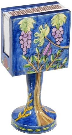 Рачно насликан дрвен држач за кутија за совпаѓање/дизајн на грозје