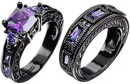 2023 година Нова дама исечена бенд Сјајна прстен сетови цирконија невестински кубици модна свадба виолетова скапоцен камен венчални прстени прстени прстени прстен?