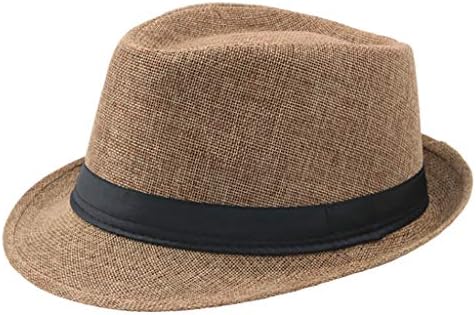 Мода капа за дишење машки бејзбол капи и капачиња CurlyStraw Hat Lenen Jazz Hat Top Hat Hat Outdoor Men Sun Bayball Capps