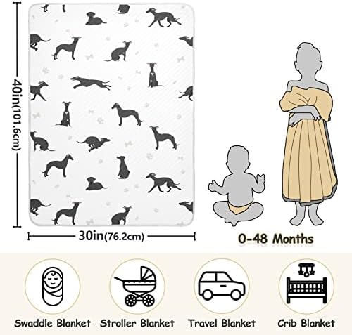 Памучно ќебе за кучиња од випче за доенчиња, примање ќебе, лесен мек залепено ќебе за креветчето, шетач, расадници, кученце, 30х40 во