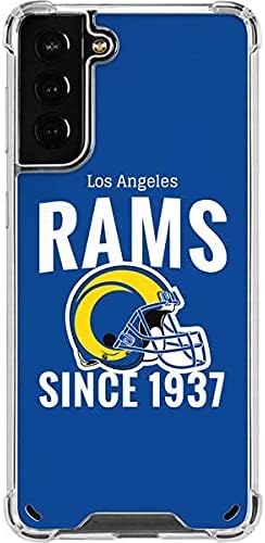 Скинит Чиста Телефонска Кутија Компатибилна Со Samsung Galaxy S21 Плус 5G - Официјално Лиценциран Нфл Лос Анџелес Rams Шлем Дизајн