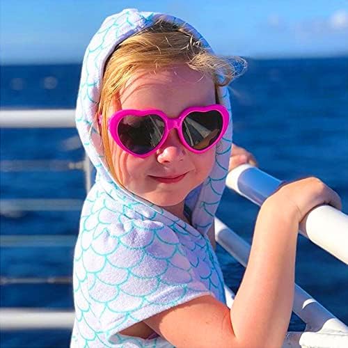 7 Пакувајте Топло Розова Детска Форма На Срце Очила За Сонце Забава За Девојчиња Момчиња