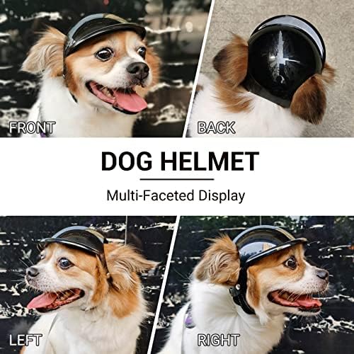 Шлемот на кучиња Намсан и очила за мали средни медиумски миленичиња капа со УВ заштита Очила за сонце Прилагодливи ветерници од огнонога во близина на капачето на ?