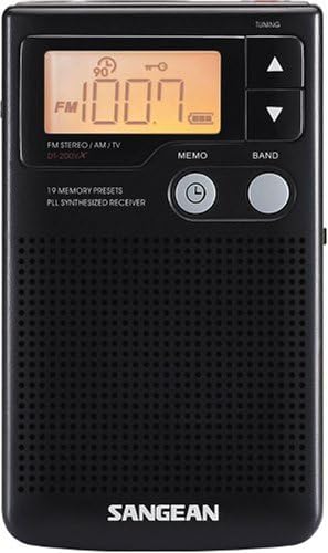 Sangean DT-200X FM-Stereo/AM дигитално подесување џебно радио црно