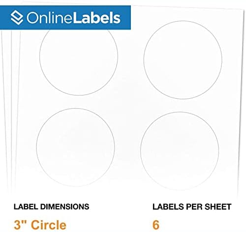 3 Инчни Тркалезни Етикети-Пакет Од 1.500 Налепници За Кругови, 250 Листови-Инк-Џет/Ласерски Печатач - Онлајн Етикети