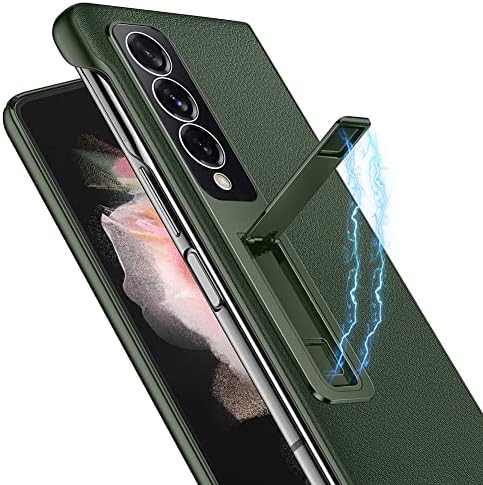 За Samsung Galalxy Z Fold 3 5g 2021 Случај Со Kickstand, Тенок Кожен Заштитен Капак Компатибилен Со Samsung Galaxy Z Fold 3