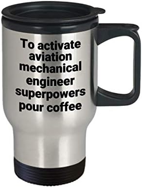 Авијација машински инженер за патувања смешни саркастични инженеринг суперсила од не'рѓосувачки челик новини за кафе, афера