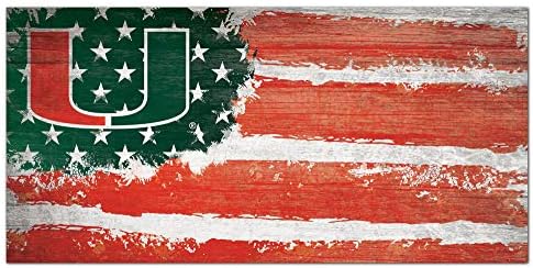 Креации на обожаватели Урагани Нцаа Мајами Унисекс Универзитет Во Мајами Знаме Знак, Тимска Боја, 6 х 12