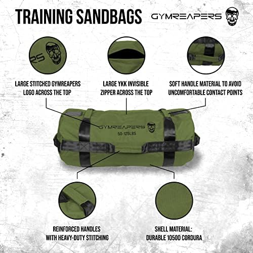 GymReapers Обука за јачина на песок - опрема за вежбање со тешки работи за обука на домови, вкрстено обука, воено климатизација
