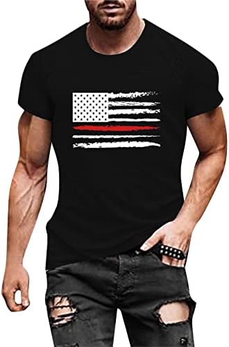 Beuu 4-ти јули војник кратки ракави маици за мажи, лето ретро американска маичка маица мускула