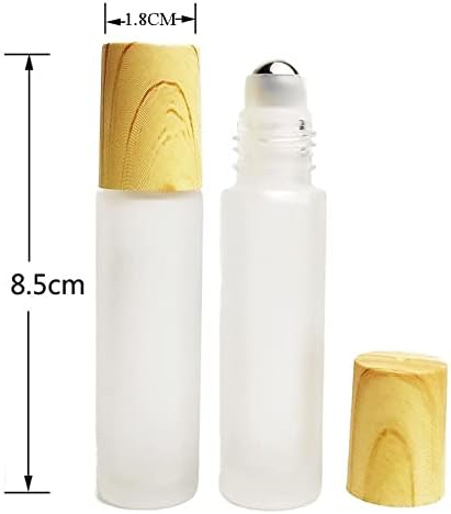 Genigw 24pcs 10 ml замрзнато стакло ролна на шишиња со метални топчиња празни шишиња со парфум за козметички контејнери за есенцијално