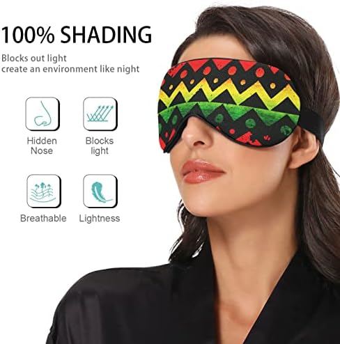 Unisex Sleep Mask Eye Mask Zigzag-Rasta-Thin-Line Night Sleep