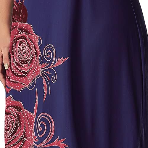 Womenените 2023 Лејди Елегантен плетен чипка Кејп фустан плус големина печатење на половина ракав макси фустани плус големина