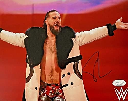 WWE Ексклузивен Сет Ролинс потпиша автограмиран 8x10 Фото ЈСА автентикација 4 - Фотографии за автограми во борење