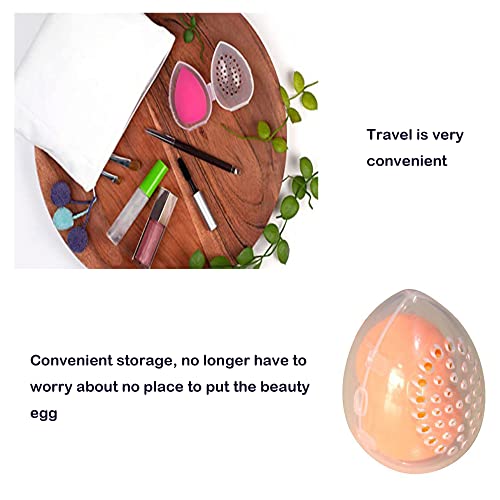 4 парчиња- шминка за убавина сунѓерски случај за патување за дишење на сунѓер за шминка, чиста кутија за складирање на јајца