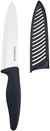 Фарбервер 6-инчен Керамички Готвач нож Со Капак На Сечилото и Црна Рачка Со Мек Зафат