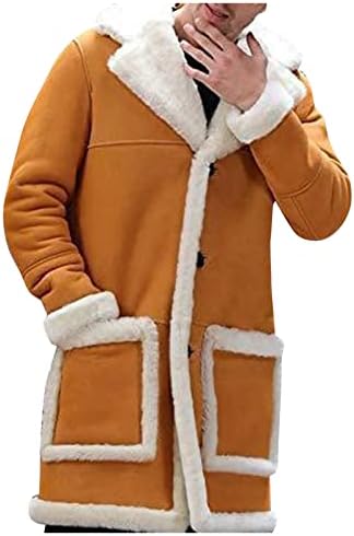 Xxbr Fleece Cardigan Coat for Mens, отворена предна јака од јака од јака од тунична волна ров