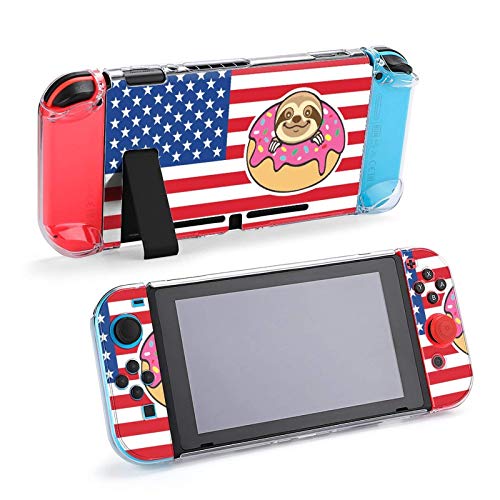 Случај за Nintendo Switch American Flag и Cloth Donuts пет-парчиња поставени додатоци за конзола за заштитни капаци на куќиште