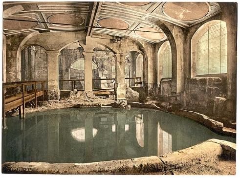 Бесконечни фотографии Фото: Римски бањи, опатија, кружна бања, бања, Англија, C1895
