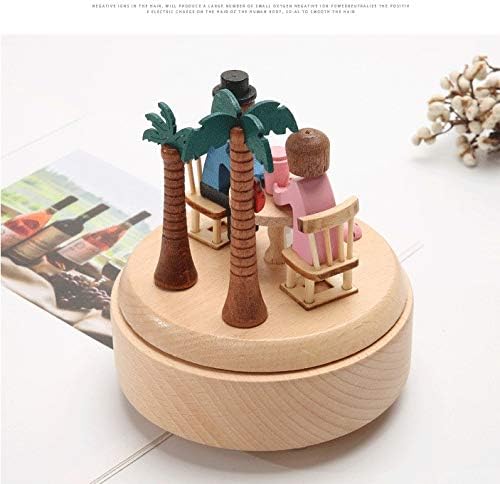 Н/А ротирачка бука дрвена музичка кутија за девојка пријател момче пријател, креативен роденден за занает подарок подарок за