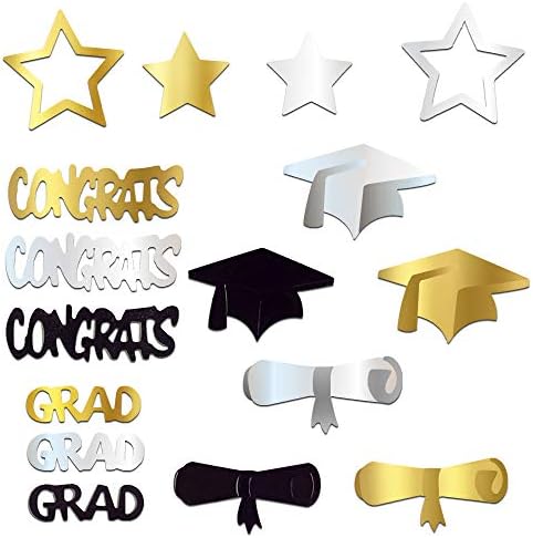 Честитки Дипломирање За Дипломирање Конфети 2022 - Пакет Од 1000 | Сјај Злато Образовано Аф Банер - 10 Стапки Без САМ | Дипломирање