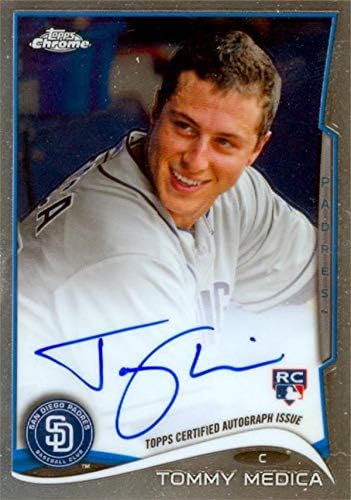 Autograph Mareouse 650831 Tommy Medica Autographed Baseball Card - San Diego Padres - 2014 Topps Chrome Rookie No.198