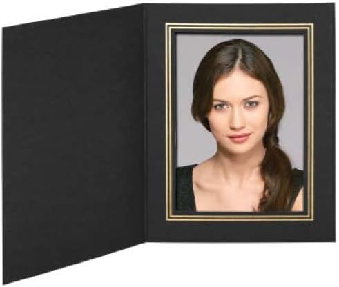 Малело и компанија црна/златна картонска папка со фото рамка 5x7 - пакет од 50
