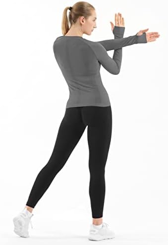 Матеки за тренингот со лесни матец за жени со долги ракави јога врвови спортски трчање кошула дише атлетски врвен тенок фит