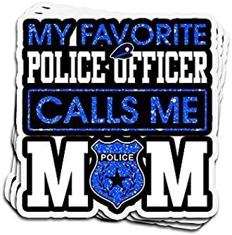Смешно Мојот Омилен Полицаец Ме Нарекува Полициска Мајка-Налепница Графички-Автоматски, Ѕид, Лаптоп, Ќелија, Налепница За Камиони