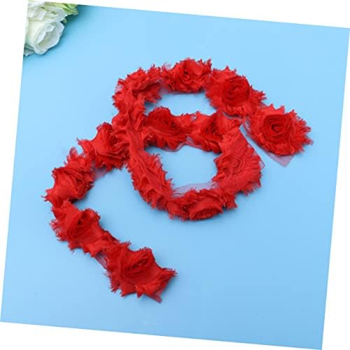 Додатоци на кохеали 6pcs роза DIY накит Pinkbeige чипка декорација црвена шифон додатоци одбрана на исечоци со сончогледи цвет